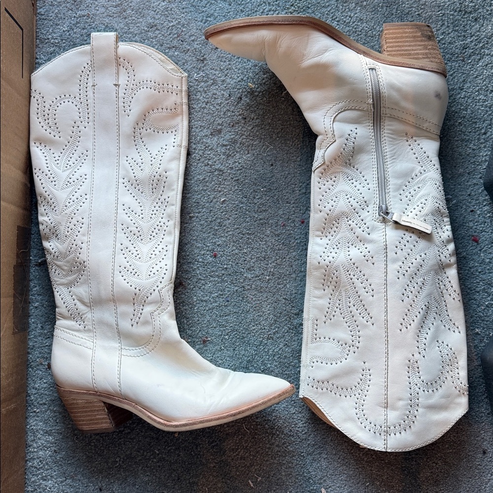 Dolce Vida The Shiren Leather Cowgirl embellished boots size 6 - Picture 3 of 6